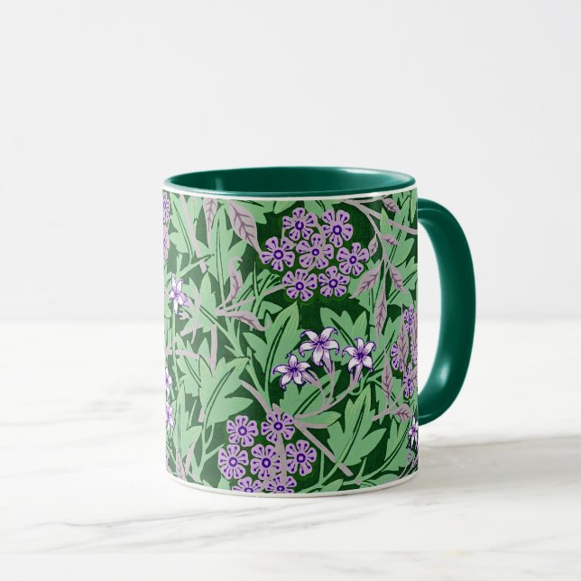 Syrliga och gröna blommönster mugg (Framsida höger)