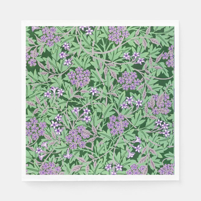 Syrliga och gröna blommönster pappersservett (Framsidan)