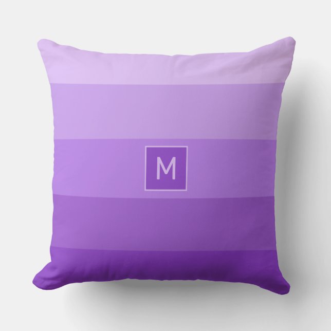 Syrliga ränder anpassad monogram kudde (Framsida)