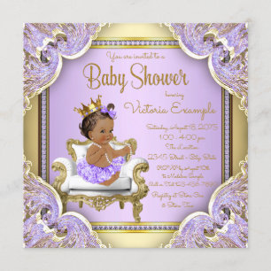 Syrligt guld etniska prinsessa baby shower inbjudn inbjudningar