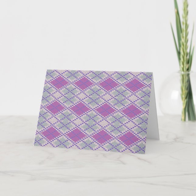 SYRLILA ARGYLE-STICKAD Julkort / Horisontell Kort (Framsida)