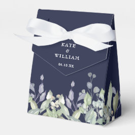 Syrlilja Grönska Blommig Marinblå Bröllop Presentaskar