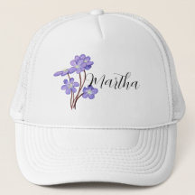 Syrlilja Vattenfärg blomma med namn Trucker Hatt