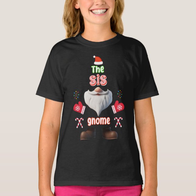 Syrran Gnome Julmatchningsfamilj T Shirt (Framsida)
