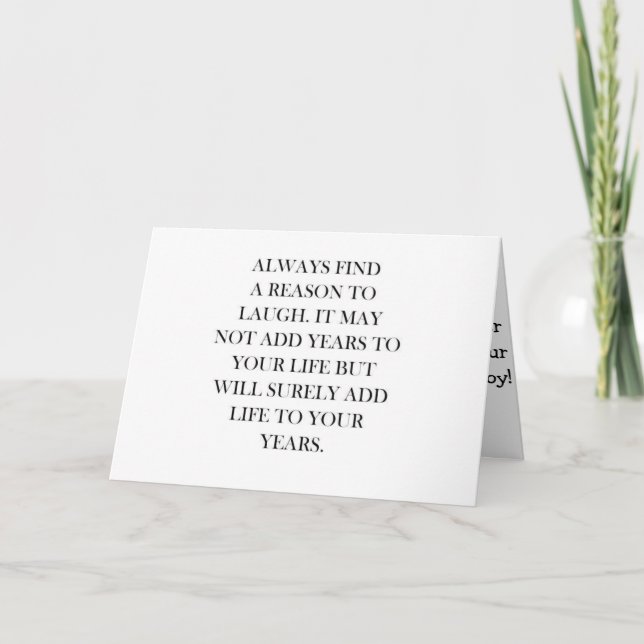 *SYRRAN* JUSTERA BIRTHDAY MED MYCKET LAUGHER/ROLIG KORT (Framsida)