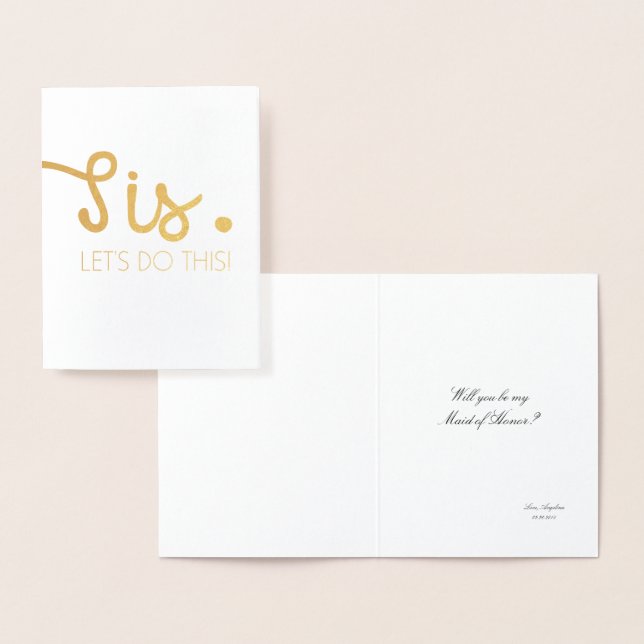 Syrran Låt oss göra det här- Roligt Bridesmaid ell Folierat Kort (Display)