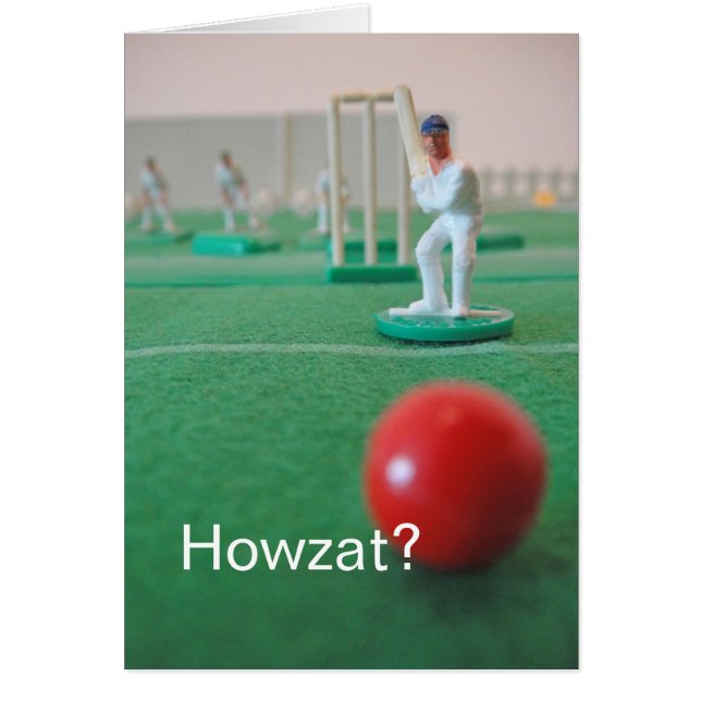 Syrsa 'Howzat? ', Hälsningskort (Framsidan)