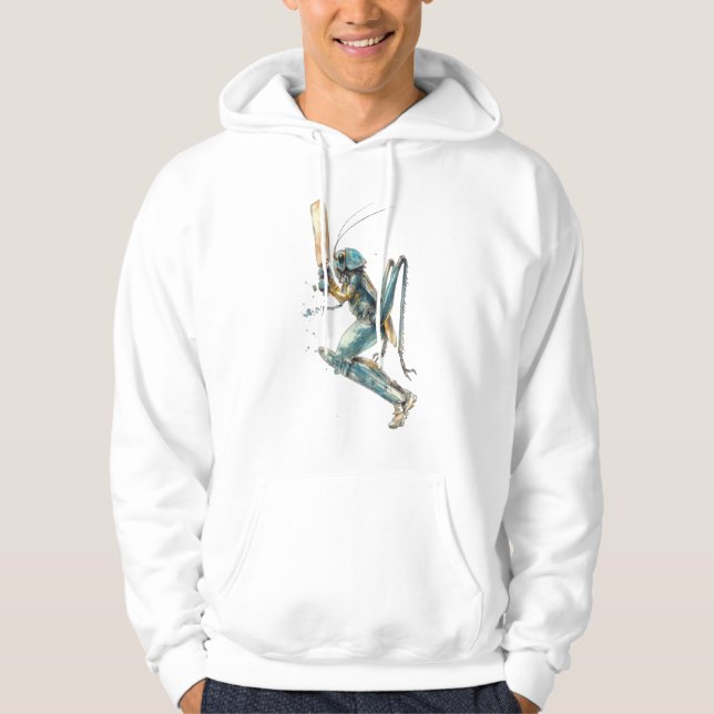 Syrsakrykmalning insektskonst möter sport hoodie (Framsida)