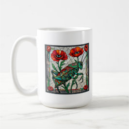 Syrsgräshoppa glasmålning poppyblomma öga kaffemugg