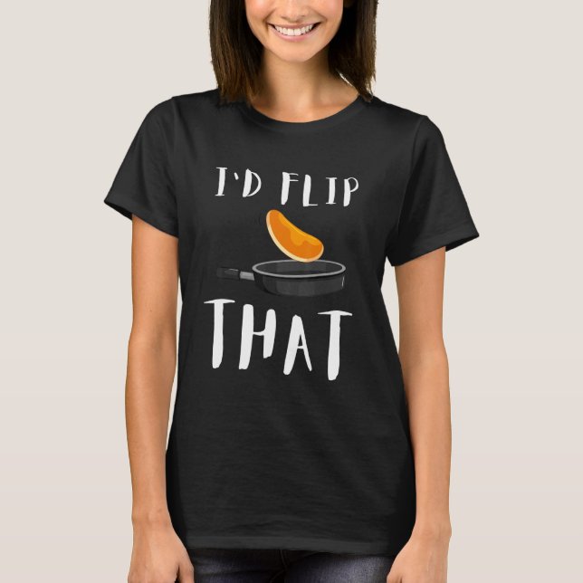 Syrup for Pancakes Flipping Flapjack Breakfast Pan T Shirt (Framsida)