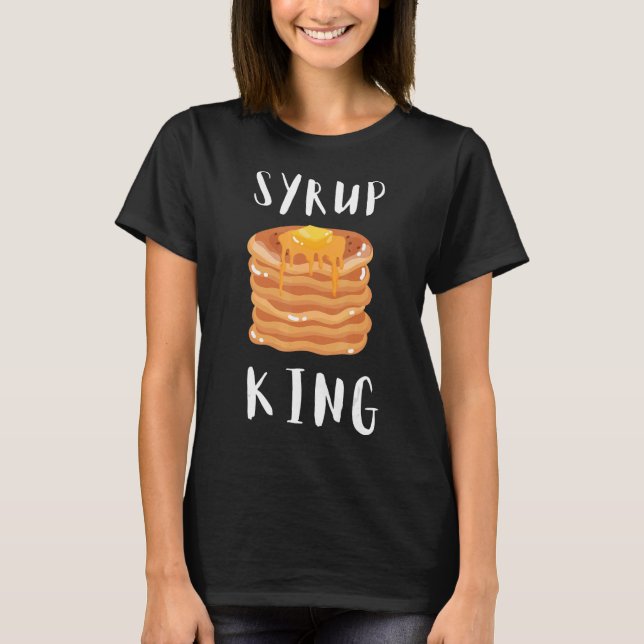 Syrup for Pancakes Flipping Flapjack Breakfast Pan T Shirt (Framsida)