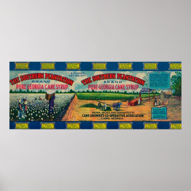 Syrup-märket Southern PlantationCairo, GA Poster (Framsidan)