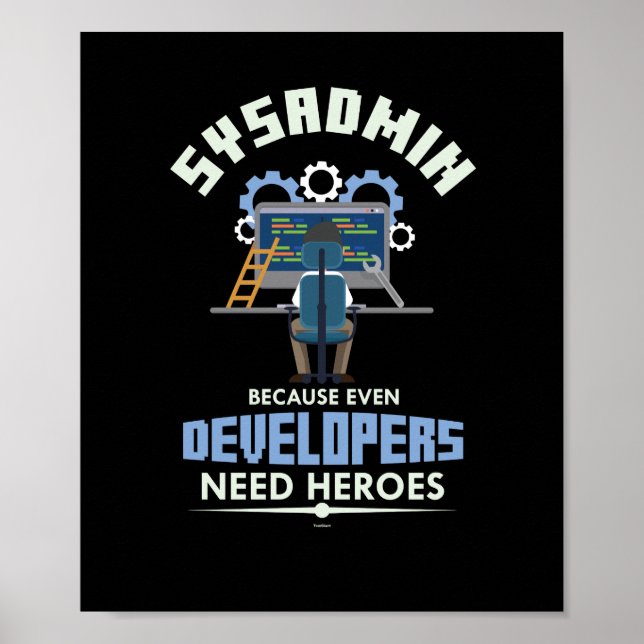 Sysadmin eftersom även utvecklare behöver hjältar poster (Framsidan)