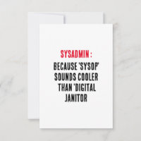 Sysadmin för "sysop" ljud kylare än