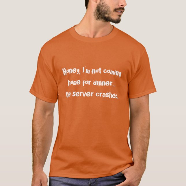 SysAdmin TShirtsorange - kraschad server Tee (Framsida)