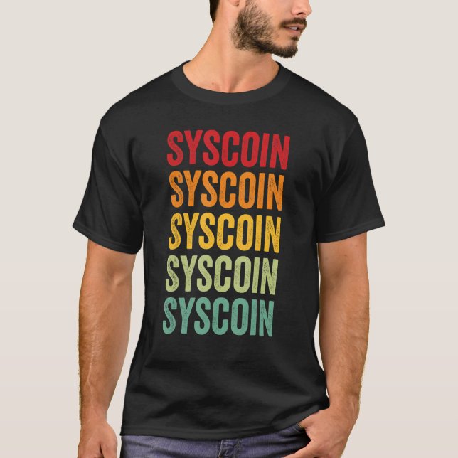 Syscoin Crypto Rainbow Text Design T Shirt (Framsida)