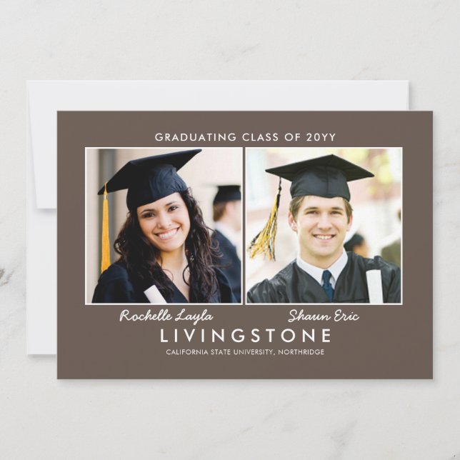 Syskon 2 Photo Studenten meddelande Inbjudningar (Framsida)