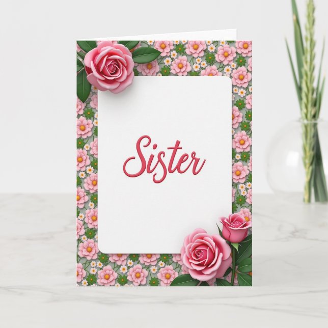 Syskon Blomsterbukett Kort (Framsida)