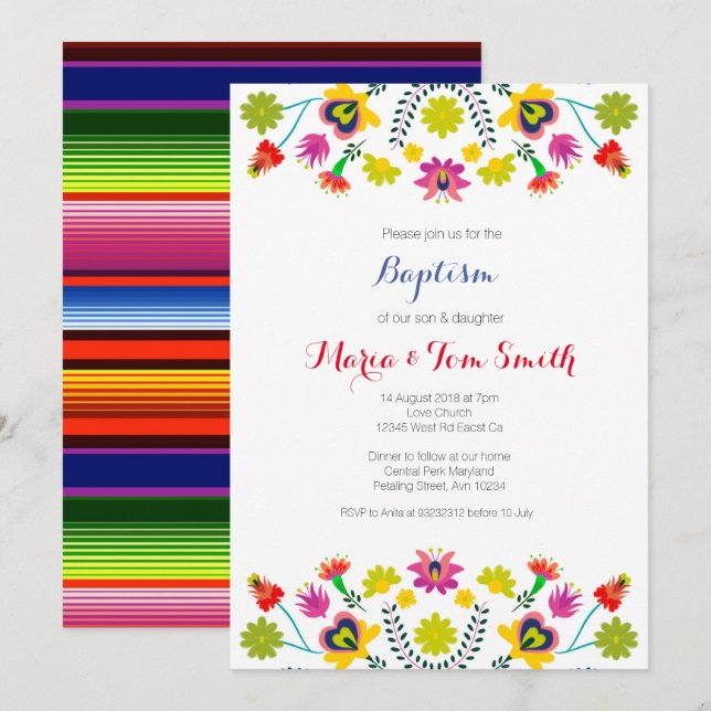 Syskon Christening Baptism Investigation Boy Girl Inbjudningar (Fram/baksida)