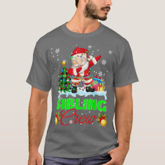 Syskon Crew jul Ljus Dabbing Santa Julafton T Shirt