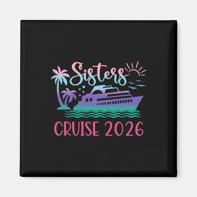 Syskon Cruiseutflykt 2026 Semesterresa Matchande K Magnet (Framsidan)