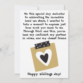 Syskon dag / Födelsedag Bröder Systrar Hälsning Kort