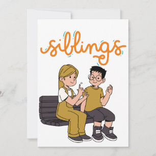 Syskon Day Signing - Anpassa Helgdag Card Julkort