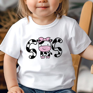 Syskon Flick T-Shirt Ko T-Shirt Barn Födelsedags T