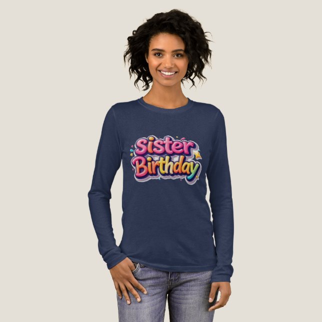 Syskon Födelsedag Regnbåge Bubbla Present till sys T Shirt (Hel framsida)