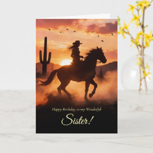 Syskon Födelsedag Söt Rolig Country Western Cowgir Kort