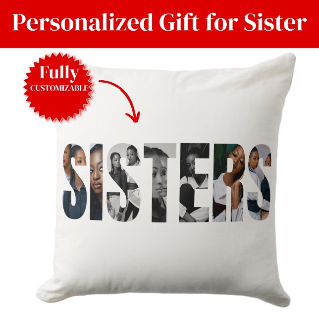 Syskon Foto Collage Kuddar Present (Sisters Photo Collage Pillow Gift)