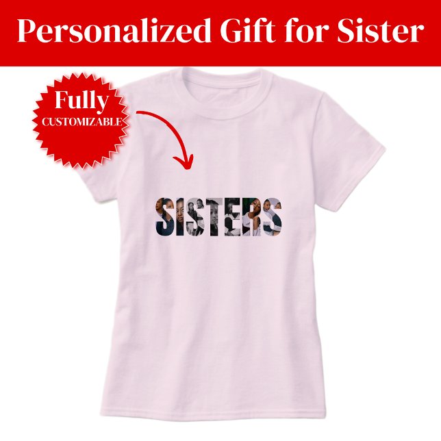 Syskon Foto Collage Kvinnors T-Shirt (Sisters Photo Collage Women’s T-Shirt)