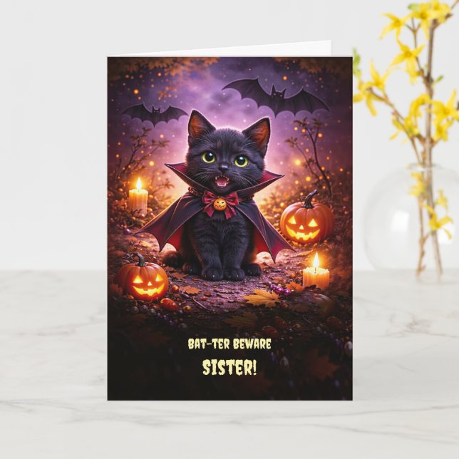 Syskon Glad Halloween Söt och Rolig Kort (Gul blomma)