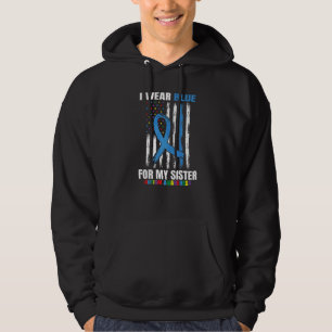 Syskon Jag Har Blått För Min Syster Autism Medvete Hoodie
