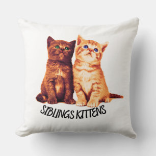 Syskon kattungar, två söta katter kudde