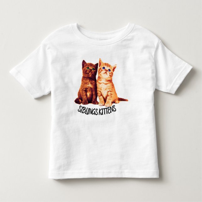 Syskon kattungar, två söta katter t shirt (Framsida)