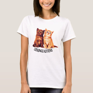 Syskon kattungar, två söta katter t shirt