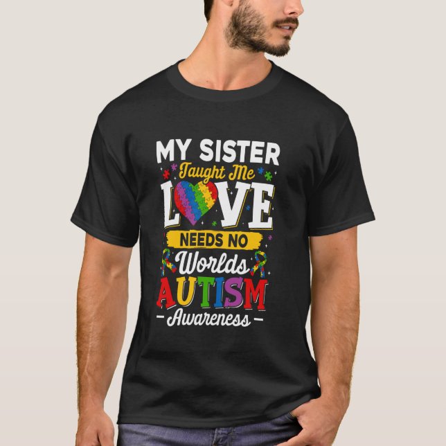 Syskon lärde mig kärlek behöver inga ord rolig aut t shirt (Framsida)
