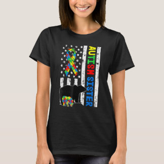 Syskon Matchande Familj Autism Medvetenhet Amerika T Shirt