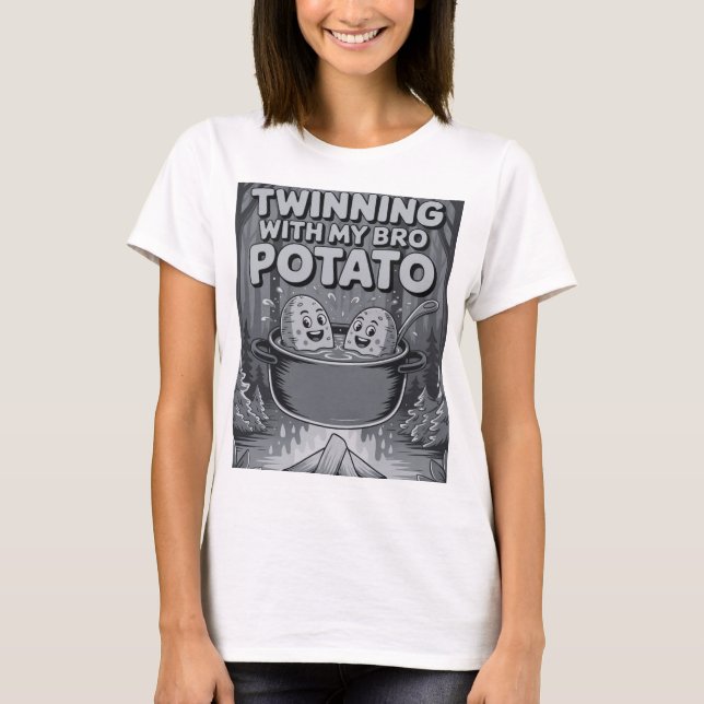 Syskon med min bror Potatis T Shirt (Framsida)