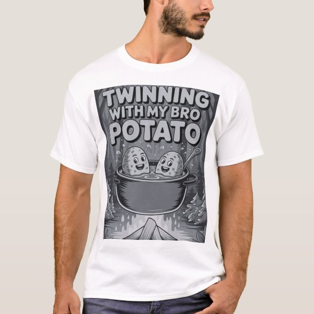 Syskon med min bror Potatis T Shirt (Framsida)