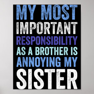 Syskon Rivalitet Irriterar Min Soster Rolig Bror  Poster