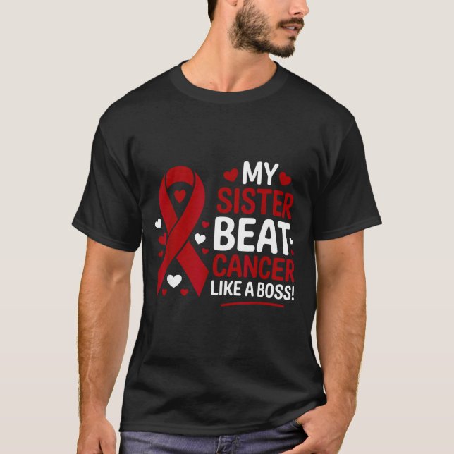 Syskon slog cancer som en boss multipelt myelom t shirt (Framsida)