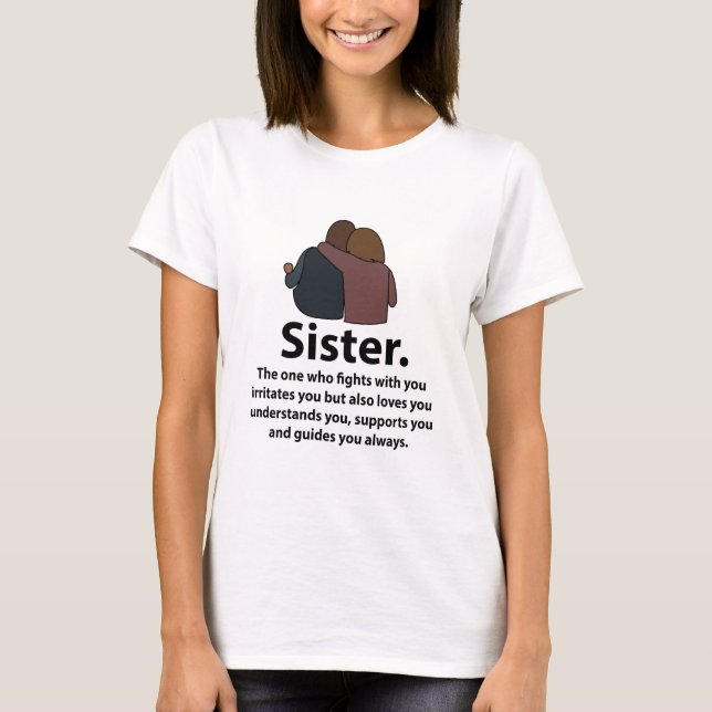 Syskon Storasyster Tjej Citat T Shirt (Framsida)