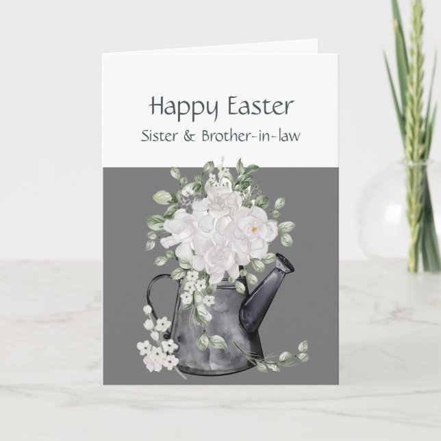 Syskon & svåger Påskvita blommor Helgkort (Framsida)