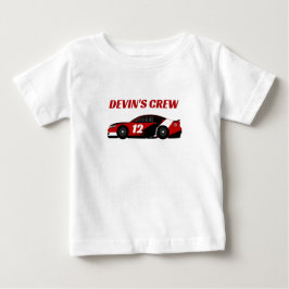 Syskon till födelsedagspojken Röd Racing Crew Föde T Shirt