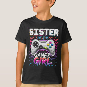 Syskon till Gamer Flickans Matchande Videospel Föd T Shirt