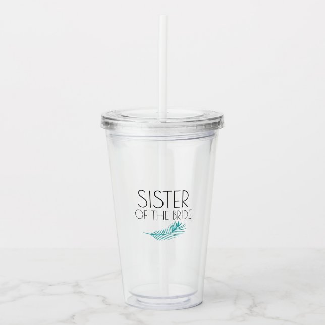 Syskon Tropiska Palmblad Bachlorette-fest Take Away Mugg (Framsida)