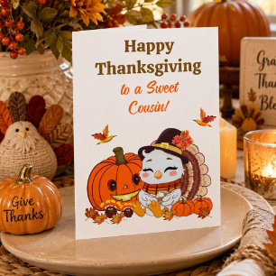 Syskonbarn Baby Kalkon & Pumpkin Thanksgiving Kort