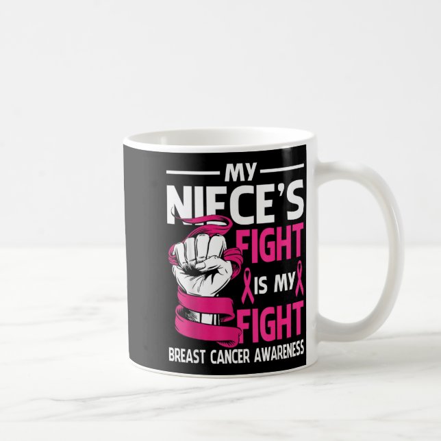 Syskonbarn Kampen Är Min Kamp Bröstcancer Medveten Kaffemugg (Höger)